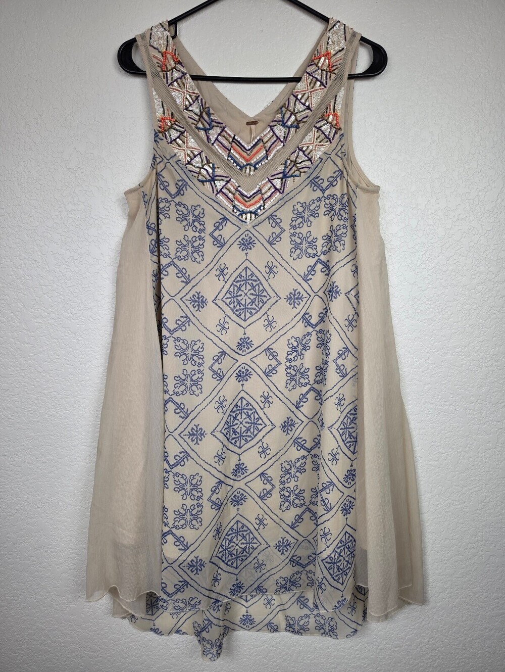Free People Embroidered Beaded Sleeveless Dress SP